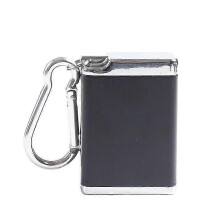 (black, One size) Fashion Portable Mini Ashtray With Lid Keychain Pocket Travel Ashtray Cigarette Metal Bottle