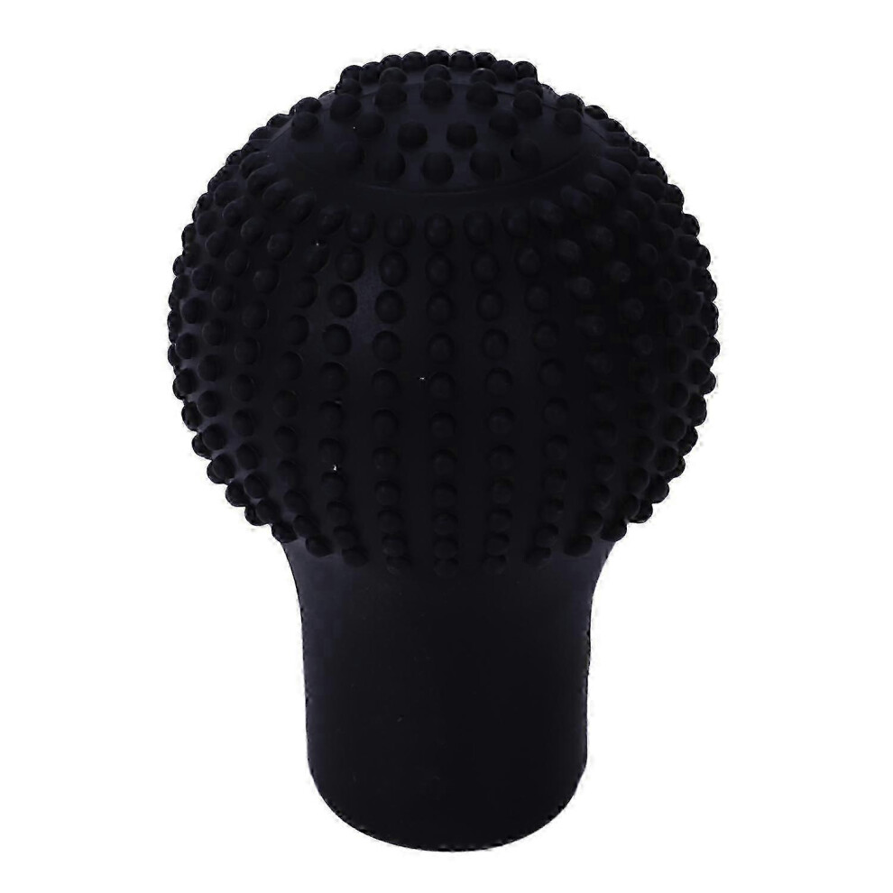 (As Show, One Size) Car Vehicle Round Silicone Nonslip Lever Gear Shift Knob Cover Black 4632480886322