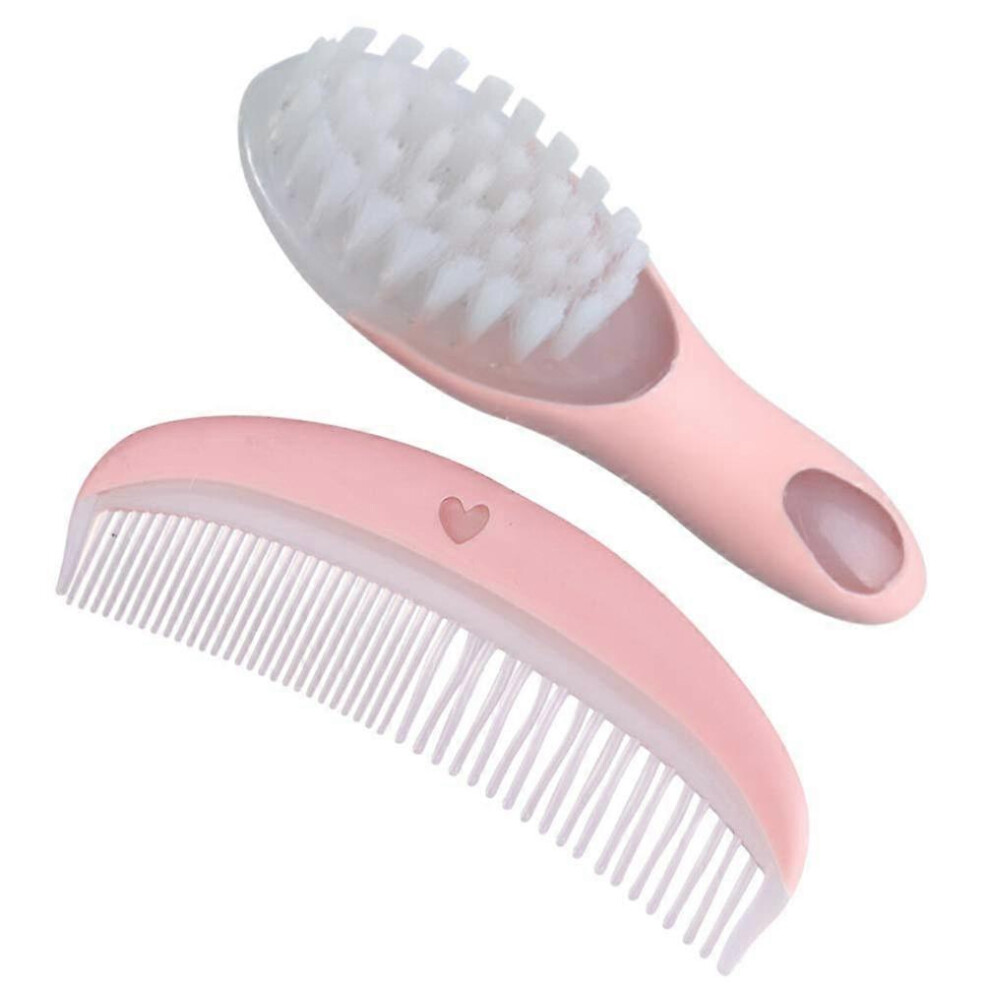 (As show, One size) Baby Hair Brush and Comb Set Massage Scalp Brush for Newborn and Toddler 1Set