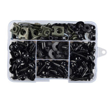 (As show, One size) 195pcs Motorcycle Fairing Screw Nut Kit Bodywork Screws Motorcycle Universal Kit Black