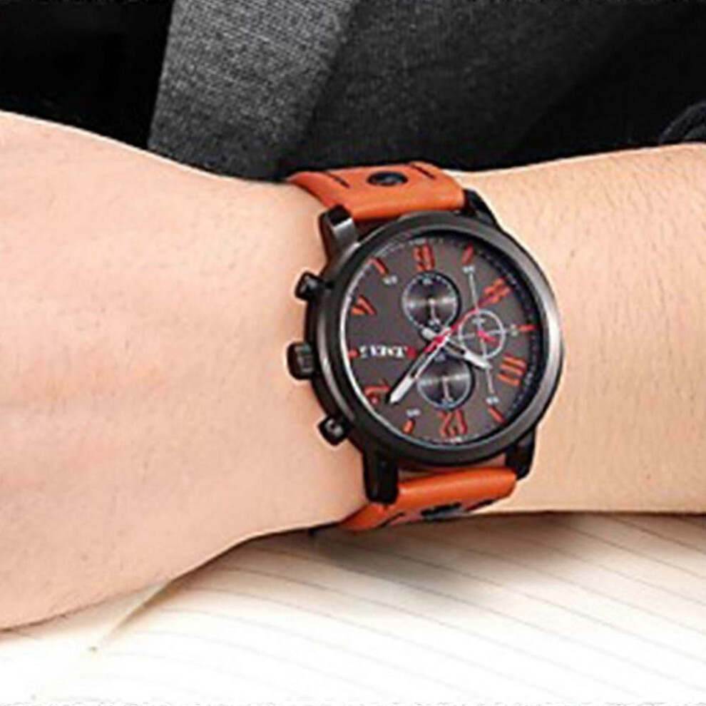 (2, One size) Fashion Leisure Sportsman Leather Quartz Watch-image-OPC-PHMFNKK-NEW