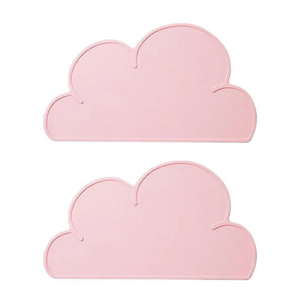 (As Show, One Size) Kids Placemat - Silicone Cloud Shape Placemat Non Slip Placemat For Baby Toddlers,Reusable Placematsdark Pink