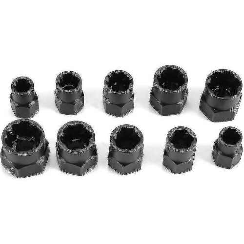 (As show, One size) 10 Pcs Damaged Bolt Nut Screw Remover Extractor Removal Set Threading Tools Kit 1