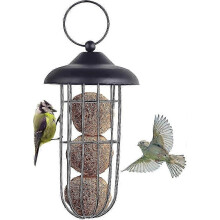 (As show, One size) Squirrel Proof Metal Bird Feeder - Automatic Hanging Fat Ball Holder Feeding Tool