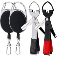 (As show, One size) Fly Fishing Knot Tools Combo - Zinger Retractor with 4-in-1 Quick Tying Multifunctional Line Trimmer Clipper Nipper (2pcs)