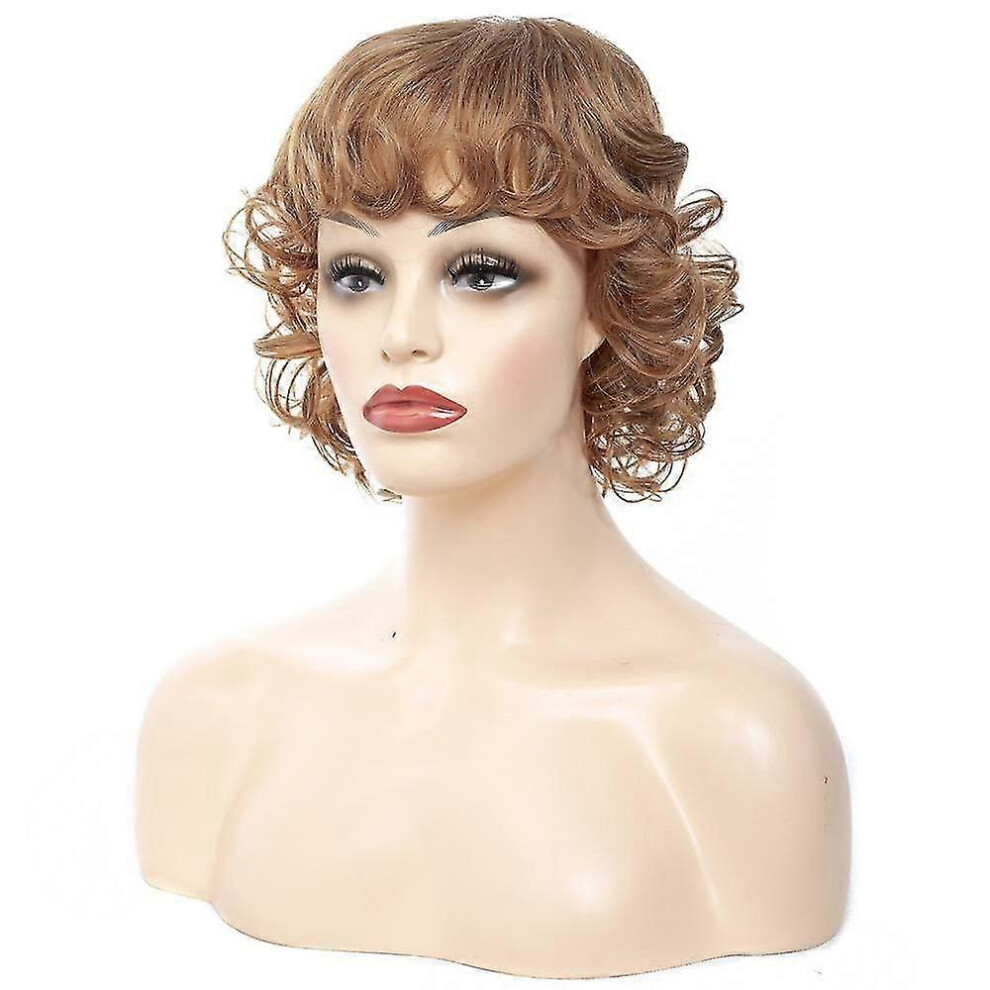 Kikidex Unisex (As Show, One Size) Lady Short Curly Make Up Wig