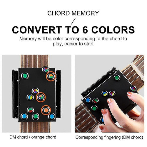 (As show, One size) Guitar Learning System Teaching Practrice Aid With 21 Chords Lesson Guitar Chord Trainer Practice Tools Accessories Part 2