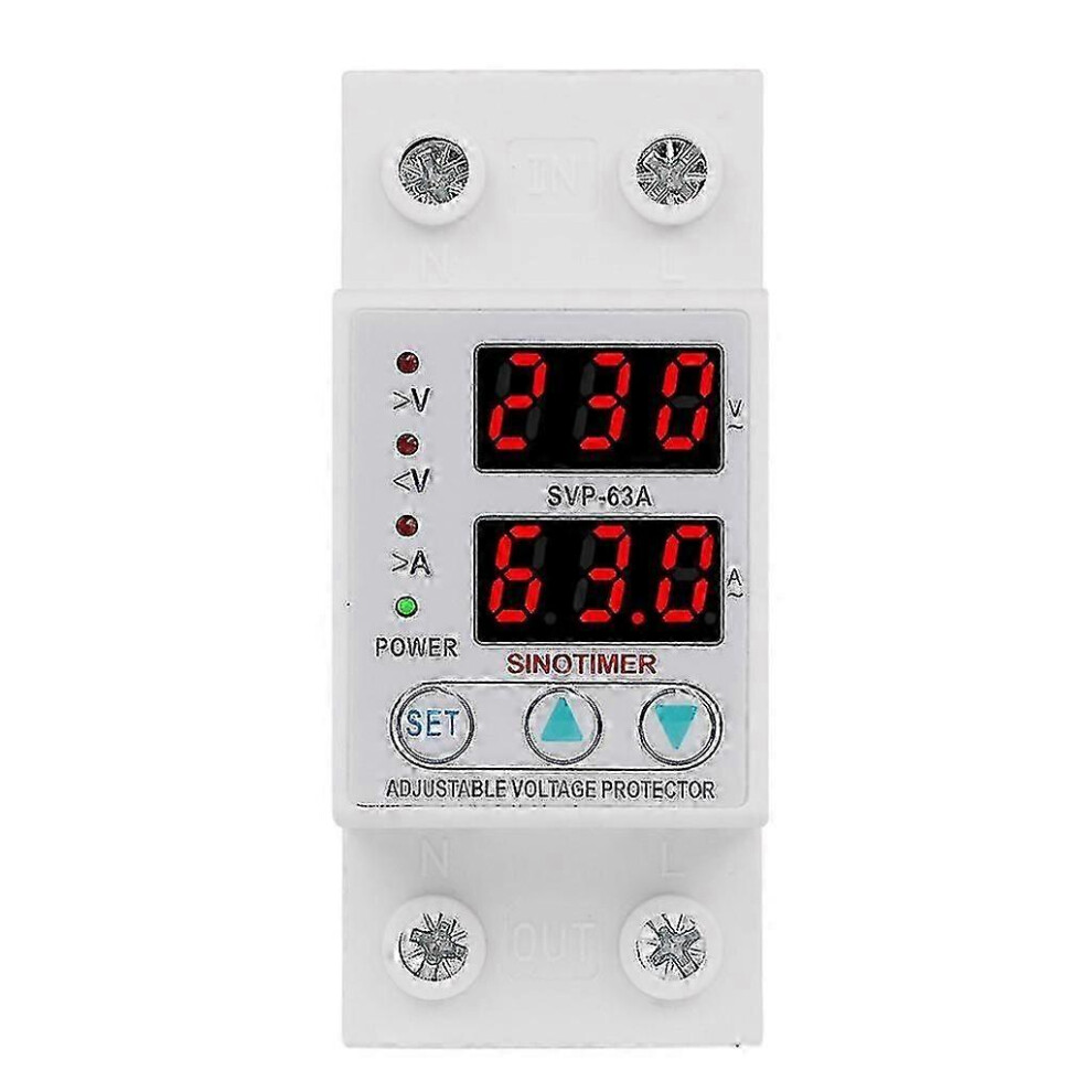 (As Show, One Size) Current Protective Device Intelligent Single Phase Adjustable Over-Voltage 4631898230482