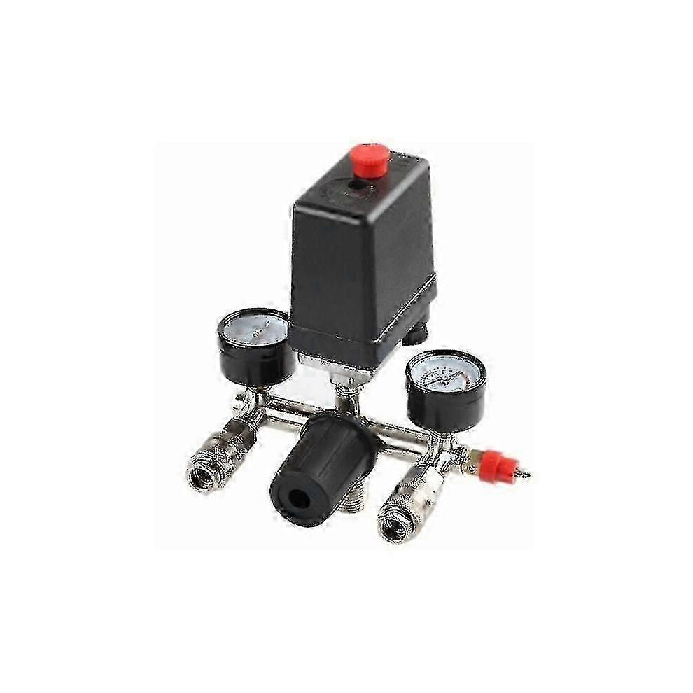 (As Show, One Size) Pressure Regulator With Pressure Monitor For Compressor Pressure Monitor With 2 Displays 4632480887695