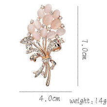 (As show, One size) Fancy Vintage Crystal Brooch - Floral Design for Women and Girls