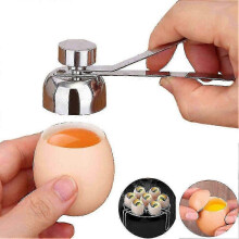 (As show, One size) Practical Stainless Steel Egg Topper Cutter Boiled Raw Kitch