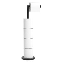 (As show, One size) Toilet Roll Holder  Stainless Steel Paper Storage For 5 Paper ,toilet Paper Stand Black