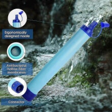(As show, One size) Personal Water Filter, 1500l Portable Water Purification Straw Outdoor Survival Equipment, Water Filtration Kit 0.01 Micron Emergency Gear For Camping