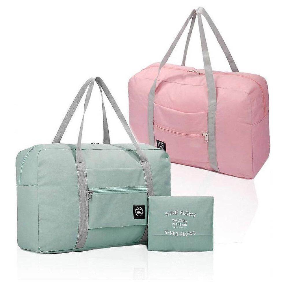 (As show, One size) (2 pieces) Foldable travel duffel bag, waterproof air carry-on duffel bag, lightweight travel duffel bag suitable (light blue, lig-image-OPC-PHMFS9N-NEW