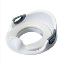 (As show, One size) Potty Training Seat, Toddler Toilet Seat for Kids with Soft PU Cushion, Non-Slip and Splash Guard+Safe Handles-White