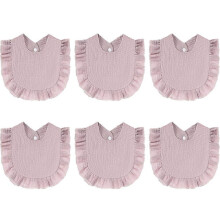 (As show, One size) Baby Muslin Bandana Drool Bibs for Boys Girls Adjustable Baby Bibs Set 6PCS for Teething and Drooling Multi-Use Scarf Bibs-Purple