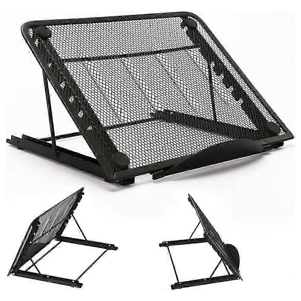 (As Show, One Size) Aluminum Foldable Laptop Stand - Adjustable Notebook Bracket With Ventilation - Portable Support 4631898246193