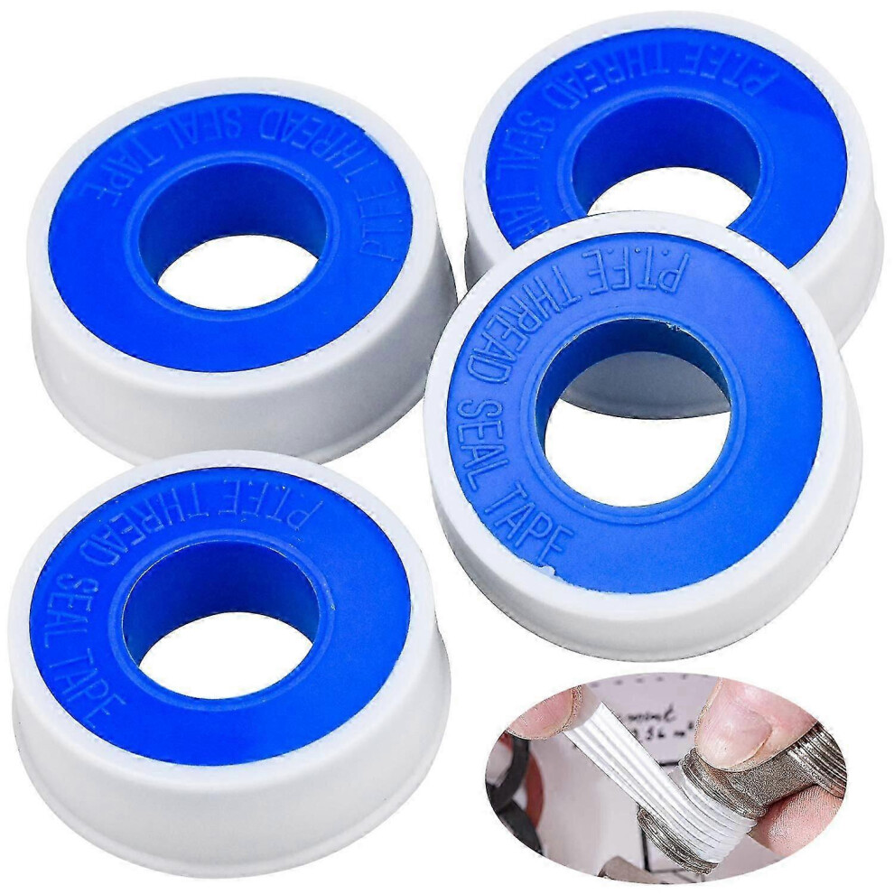 (As Show, One Size) Teflon Tape 4 Pack - 12Mm*0.075Mm*10M Ptfe Industrial Sealing Tape For Plumbing 4631898219005