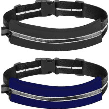 (As show, One size) 2pcs Slim Running Belts, Running Fanny Pack For Women Men, Reflective Running Waist Belt With Headphone Port