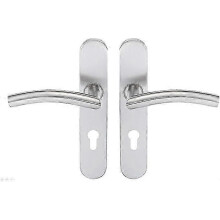 (As show, One size) Stainless Steel Entrance Door Handles - Set with Classic Plate