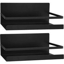 (As show, One size) Magnetic Fridge Side Shelf - 2 Pieces Storage Rack for Kitchen (Black)