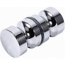 (As show, One size) Aluminum Alloy Round Bathroom Door Handle - Single Sided Glass Handle