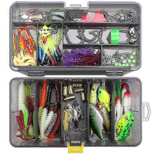 (As show, One size) 168-Piece Fishing Lure Bait Set - Spinner Fishing Kit Artificial Lures for Various Fish