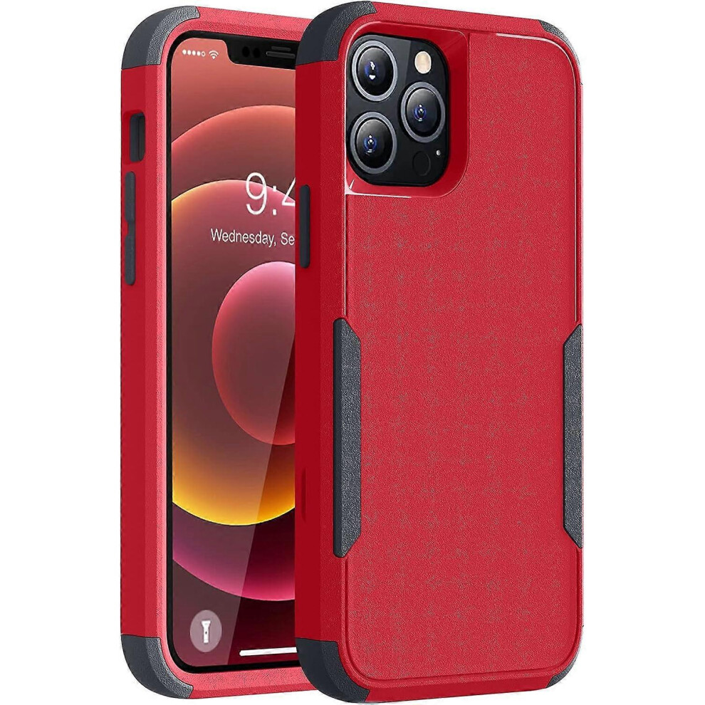 (As show, One size) Compatible with iPhone 12 Pro Max Case, [10 FT Military Grade Drop Protection] [3 in 1 Heavy Duty] Anti-Slip Shockproof Full- Red/-image-OPC-PHMFV7C-NEW