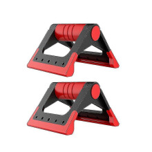 (As show, One size) 1 Pair Foldable Push-up Bracket Home Use Fitness Push-ups Stand Push-up Rack Fitness Equipment (red)