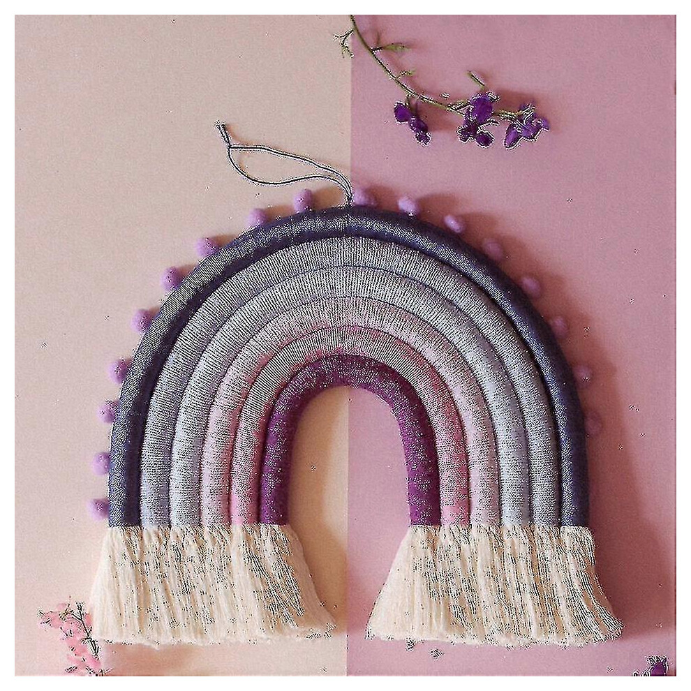(Color 2, One Size) Rainbow Hanging, Macrame Woven Rainbow, Rainbow Decor, Dcor Kikidex