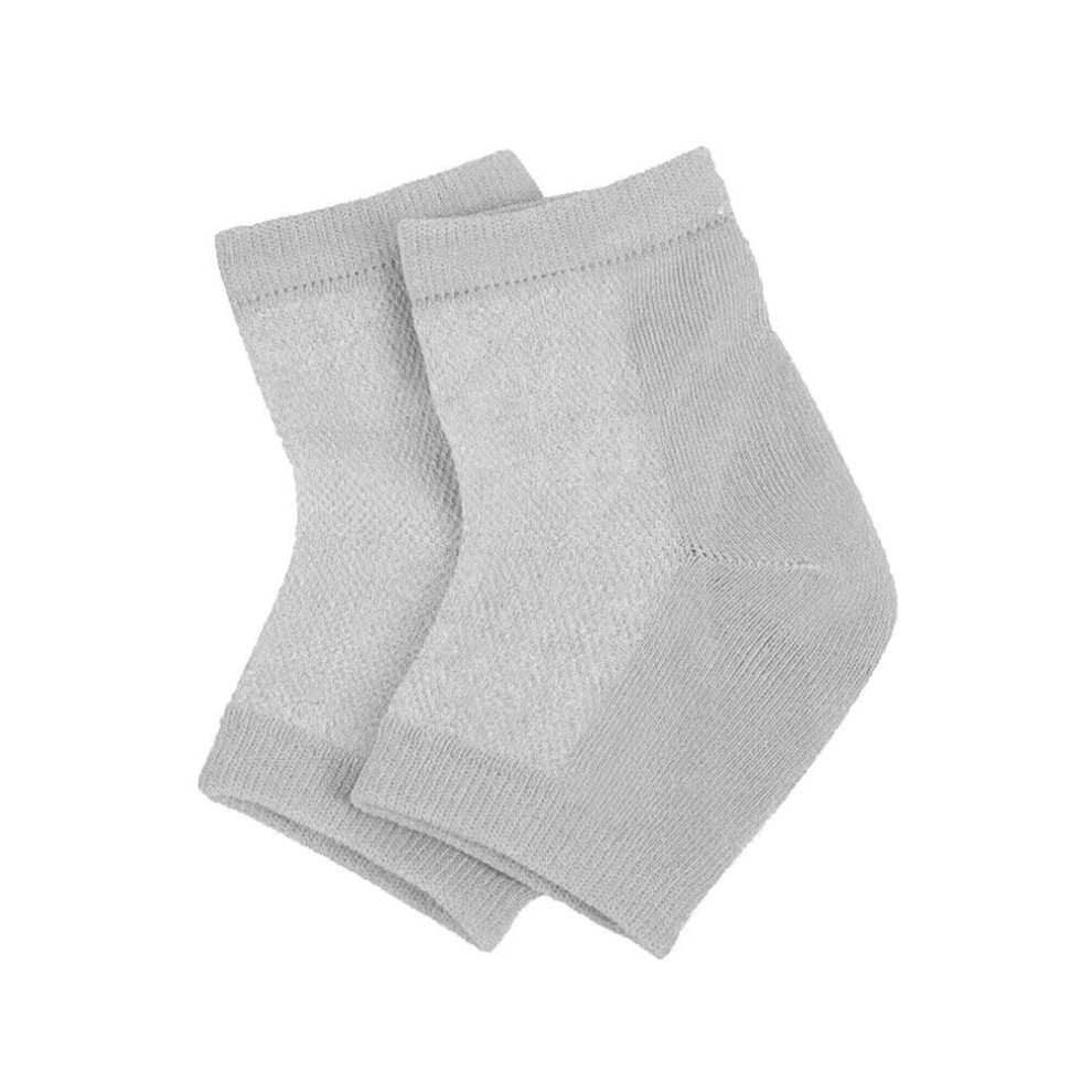 Grey (Grey) 2Pcs Silicone Gel Heel Socks Cracked Foot Skin Care Protector Sleeve Pain Relief