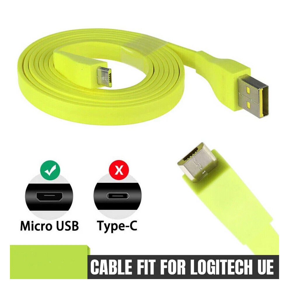 Fast Charging Charger Usb Cable For Logitech Ue Boom Bluetooth Speaker Yellow 6963793725199