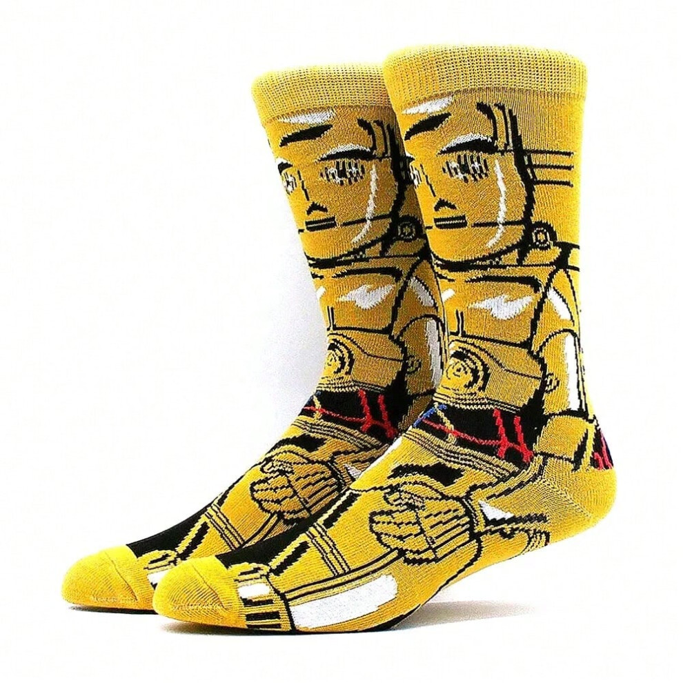 (25) Funny socks Simpson Yoda Man hip hop Print Novelty Crazy Sokken Hip hop unisex comfortable fashion skateboard Happy Meias-image-OPC-PHMG6WH-NEW