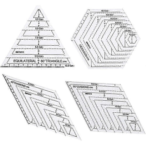 (As show, One size) Transparent Sewing Ruler - DIY Quilting Templates with Accurate Scale for Patchwork