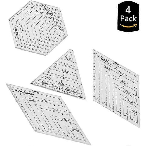 (As show, One size) Transparent Sewing Ruler - DIY Quilting Templates with Accurate Scale for Patchwork 1