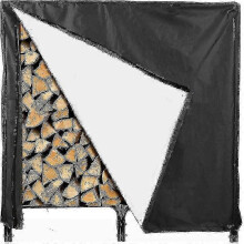 (As show, One size) 4ft Firewood Rack Large Capacity Outdoor Log Rack