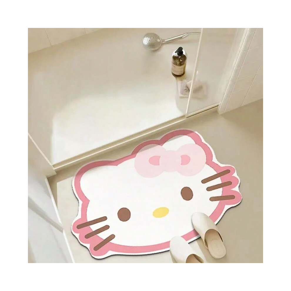 (1, 40x60cm) Cute Sanrio Hellokitty Household Diatom Mud Floor Mat Bathroom Water-Absorbent Non-Slip Kawaii Cartoon Bathroom Door Mat 40X60Cm-image-OPC-PHMG9MY-NEW