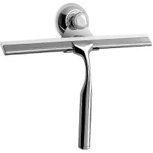 (As show, One size) Shower squeegee shower squeegee stainless steel window squeegee with special suction hook for wall hanging white silicone wiper blade ideal for bathro