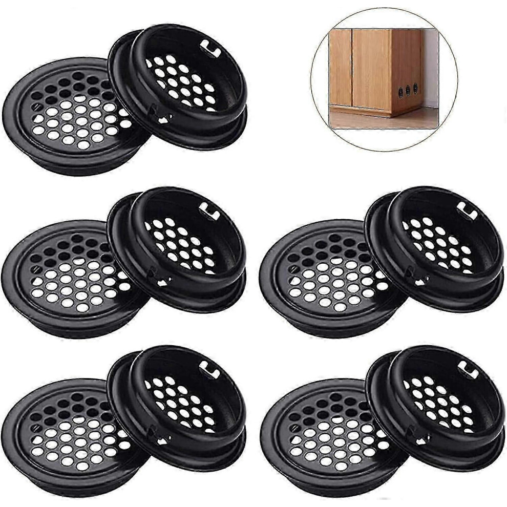 (As Show, One Size) 10 Pcs Round Air Vent Grille Ventilation Grille Hole Stainless Steel Round Air Vent Grille Hole Vent 4631898218404