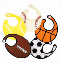 (As show, One size) Waterproof Baby Boy Sports Bibs,Triple Layer-Cotton Front,Plastic Liner,Polyester Fleece Back,Highly Absorbent Drooling Burp Cloths for Boys Girls(5bi