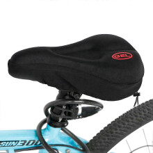 (As show, One size) Gel Bike Saddle Cushion Cover - Extra Comfort for Mountain and Road Bike Seats (Black)