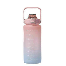(As show, One size) 2.2L Motivational Water Bottle Leak Proof Drink Bottle Large Water Bottle for Fitness Gym