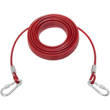 (As show, One size) 50 Feet - Dog Leash For Outdoor Camping Yard Training Heavy Duty Tie-Out Cable For Medium Large Dogs Up To 250 Pounds