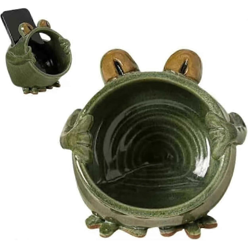 (As Show, One Size) Acoustic Frog Amplifying Phone Speaker, Phone Stand Sound Amplifier Acoustic Frog Amplifying Phone Speaker, Ceramics Desktop Cell 4631898245127