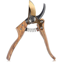(As show, One size) Premium SK5 Steel Garden Scissors - 215mm Plant Pruning Shears with Wooden Handle