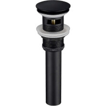 (As show, One size) Black sink drain brass retractable drain with overflow retractable sink drain 219