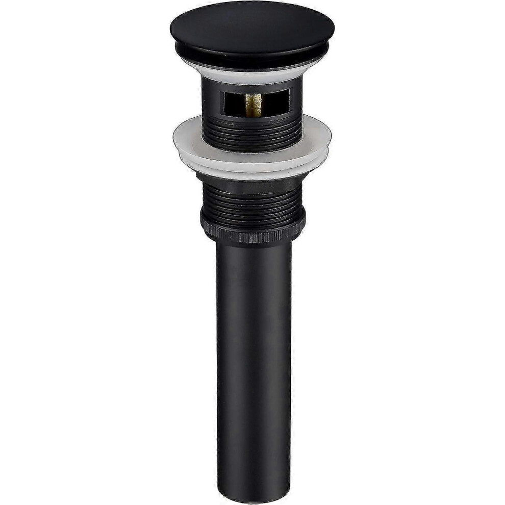 (As Show, One Size) Black Sink Drain Brass Retractable Drain With Overflow Retractable Sink Drain 219 4631898220841