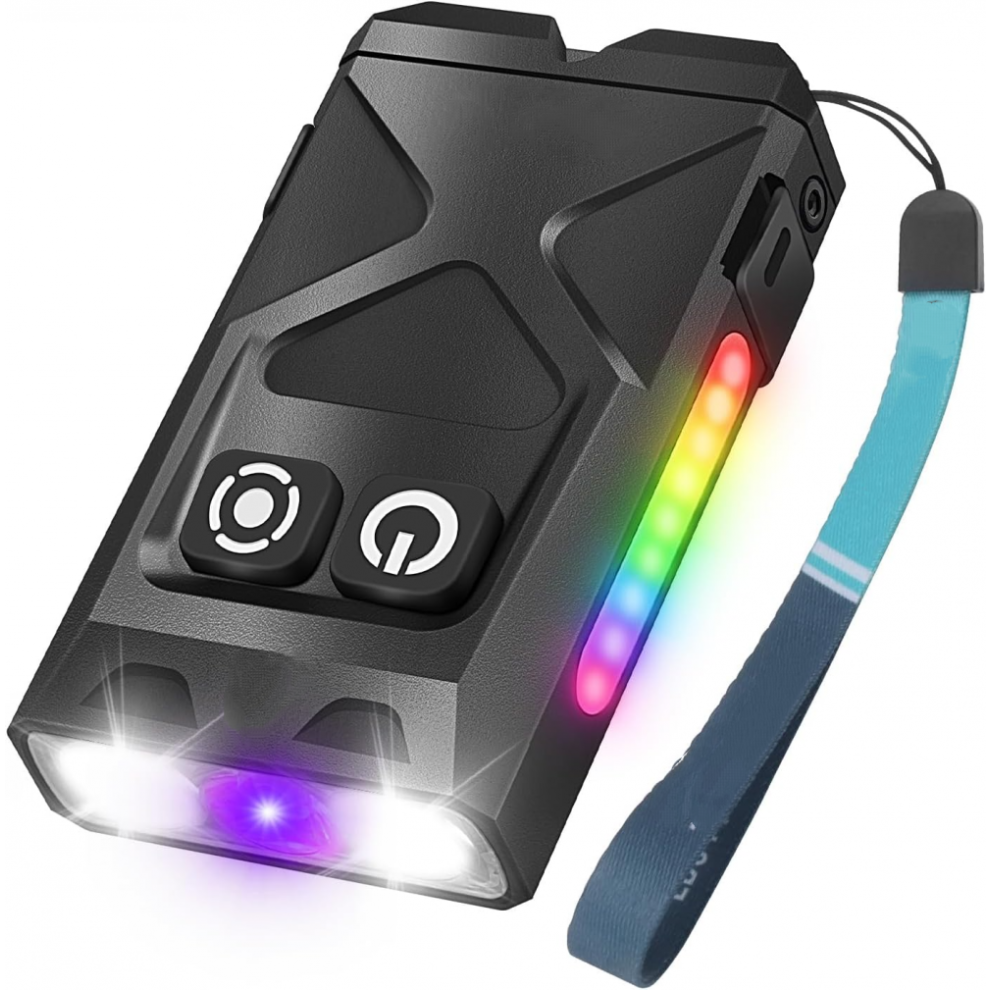 Lampe torche LED latérale ultra-lumineuse 600 000 lumens, rechargeable, avec écran LCD et zoom, 5 modes d'éclairage.
