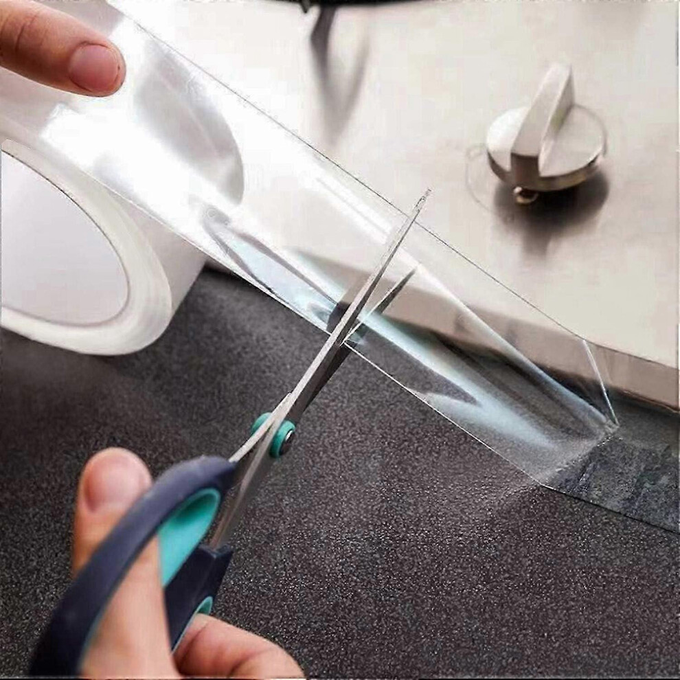 (As Show, One Size) Clear Acrylic Waterproof Adhesive Tape - 5M X 3Cm - Decorative Anti-Mildew Tape For Kitchen And Bathroom 4631898218596