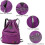 (Purple, One size) Drawstring Backpack With Shoe Pocket Water Resistant Nylon 5